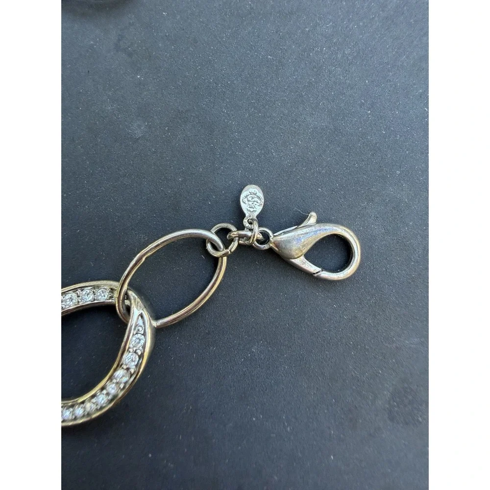 Rhinestone Silver Tone Chunky Chain Link Necklace with‎ Extender Glam Edgy Event - Picture 7 of 9